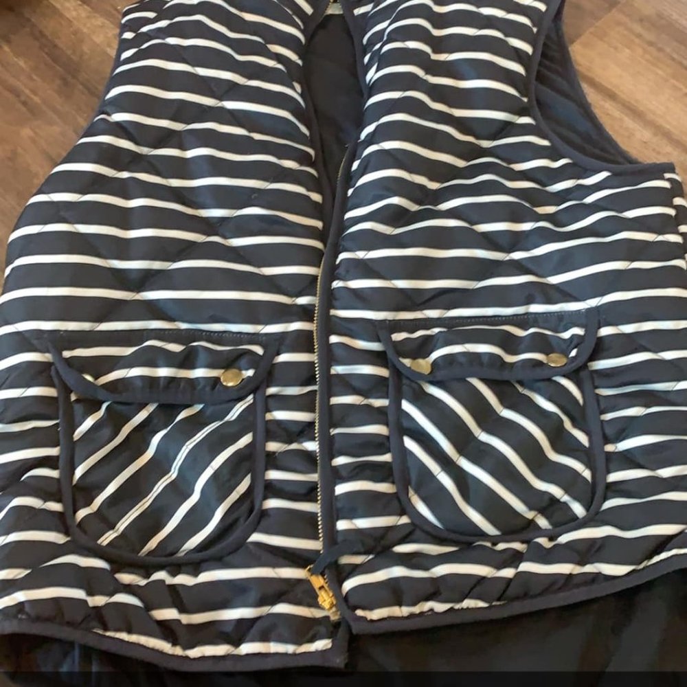 Navy and White Puffer Vest